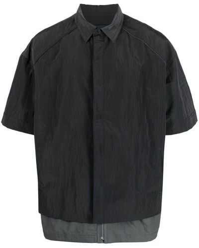 Juun.J Layered-effect Short-sleeve Shirt - Black