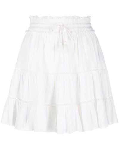 Isabel Marant Drawstring-waist Tiered Skirt - White