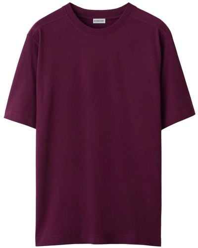 Burberry Crew-neck Cotton T-shirt - Purple