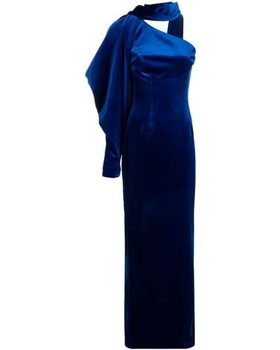 Jean Louis Sabaji One-Shoulder-Kleid mit Satin-Finish - Blau