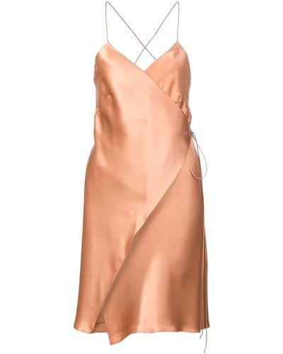 Michelle Mason Wrap Mini Dress - Brown