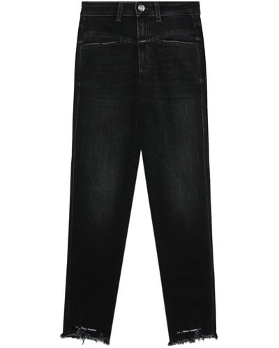 Closed Cropped Raw-cut Jeans - Black