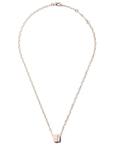 Pomellato Collana 'Iconica' in oro rosa 18kt e diamanti con pendente a doppio anello - Metallizzato