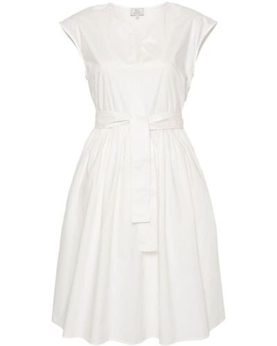 Woolrich Belted Poplin Midi Dress - White