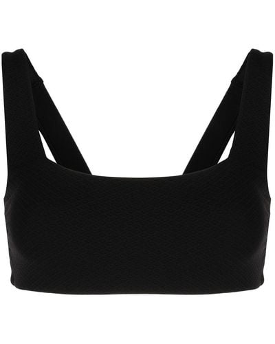 Duskii Top de bikini Jackie con cuello cuadrado - Negro