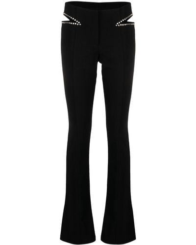 Patrizia Pepe Stud-detailing Cut-out Slim Trousers - Black