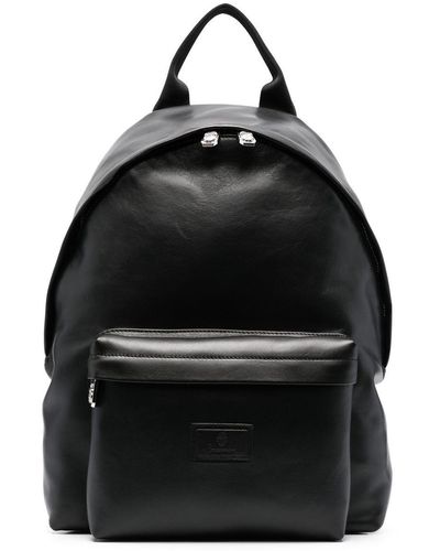 Billionaire Logo-patch Leather Backpack - Black
