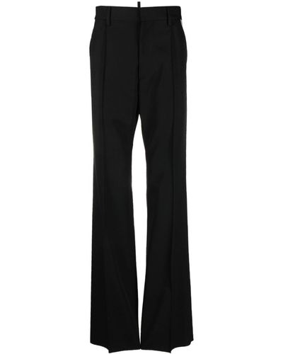 DSquared² Pantalones de vestir con logo bordado - Negro