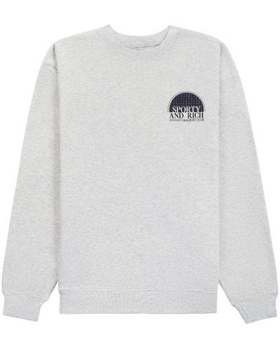 Sporty & Rich Sweatshirt mit "Raquet Club"-Print - Weiß