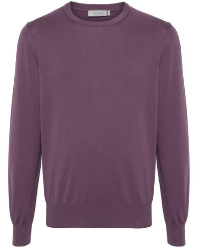 Canali Knitted Cotton Sweater - Purple