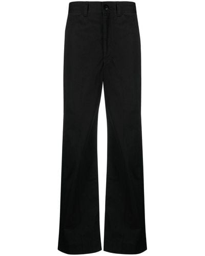 Lemaire Pantalon en coton à taille haute - Noir