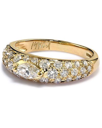 Jacquie Aiche 14kt Goldring mit Diamanten im Marquise-Schliff - Mettallic