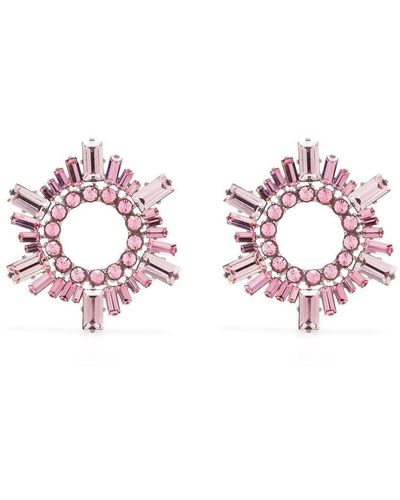 AMINA MUADDI Begum Crystal-embellished Earrings - Pink