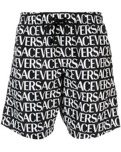 Versace Logo-print Swim Shorts - Black