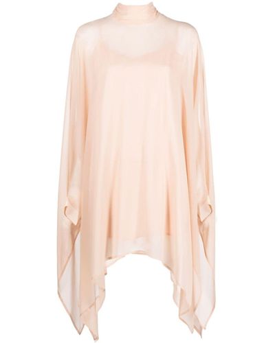P.A.R.O.S.H. High-neck Semi-sheer Tunic - Pink
