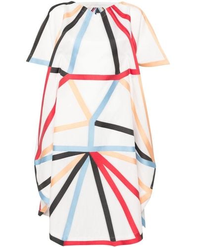 132 5. Issey Miyake Dimensions Geometric-print Dress - Red