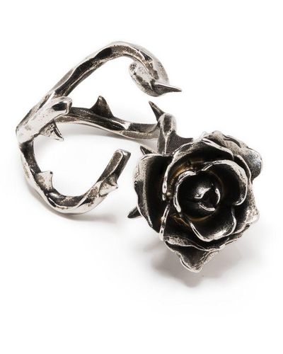 Acne Studios Ring im Rosendesign mit Dornen - Mettallic