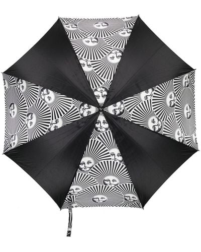 Fornasetti Paraguas con estampado Soli a Ventaglio - Negro