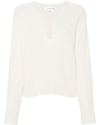 Victoria Beckham V-neck Sweater - White