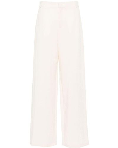 Blumarine Crinkled Wide-leg Trousers - White