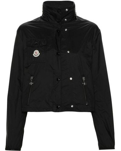 Moncler Leichte Jacke mit Logo-Applikation - Schwarz