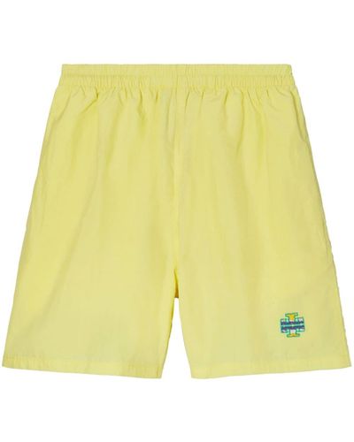 Tory Burch Logo-embroidered Shorts - Yellow