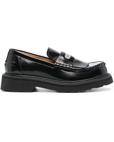 KENZO Smile Leather Loafers - Black