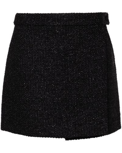 Tom Ford Wrap Tweed Miniskirt - Black