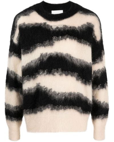 Isabel Marant Striped Knitted Sweater - Black