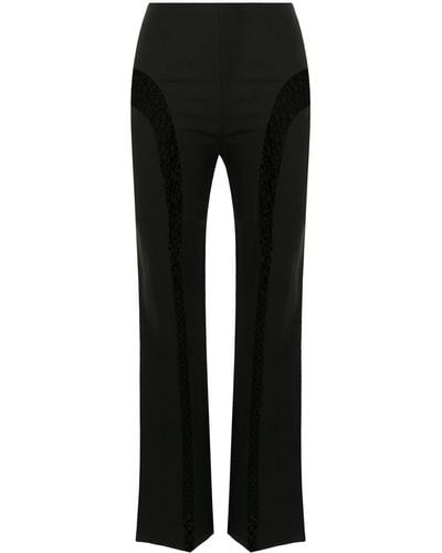 Dion Lee High-waisted Lace-trim Trousers - Black