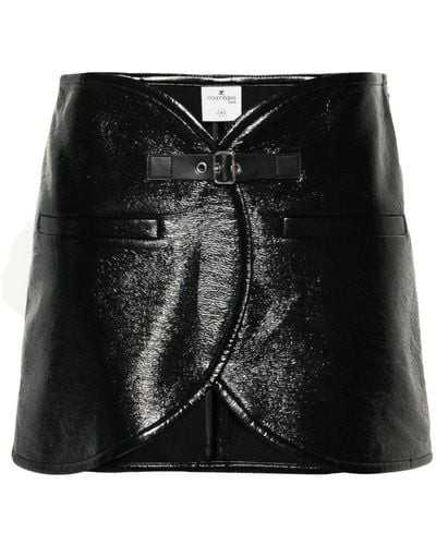 Courreges Ellipse Laminated Miniskirt - Black