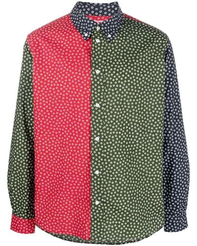 KENZO Colour-block Long-sleeve Shirt - Green