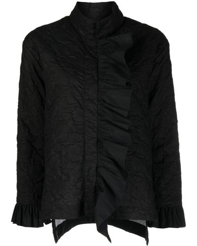 Bambah Floral-jacquard Ruffled Jacket - Black