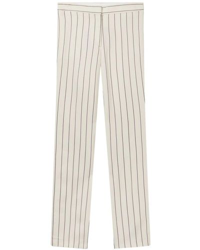 Stella McCartney Halbhohe Straight-Leg-Hose mit Nadelstreifen - Weiß