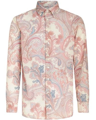 Etro Paisley-print Cotton Shirt - Pink