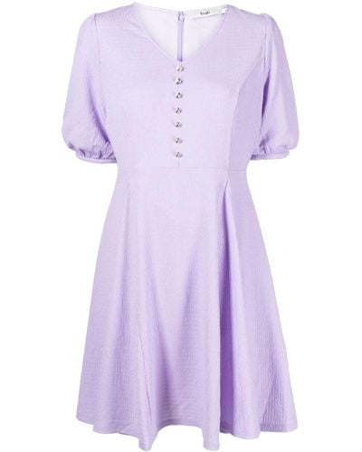B+ AB Puff Sleeve Dress - Purple