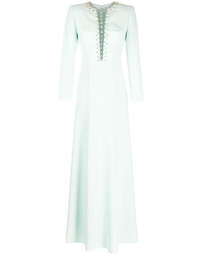 Jenny Packham Marius Crystal-embellished Crepe Gown Dress - White