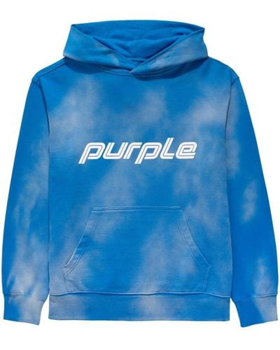 Purple Brand Hoodie P410 French en tissu éponge - Bleu
