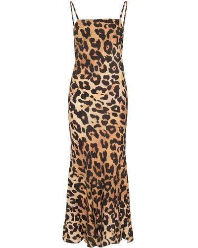 Musier Paris Vestido largo con estampado de leopardo - Neutro