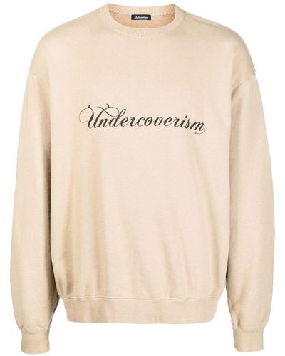 Undercoverism Pullover mit Logo-Print - Braun