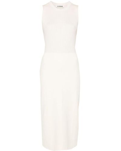 Jil Sander Sleeveless Knitted Dress - White