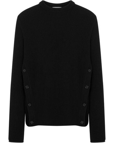 Moschino Ribbed-knit Virgin-wool Jumper - Black