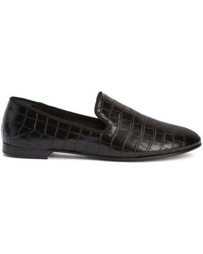 Giuseppe Zanotti Seymour Embossed Leather Loafers - Black