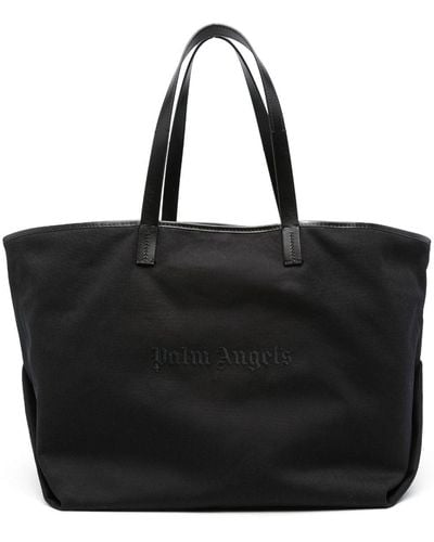 Palm Angels Logo-embroidered Tote Bag - Black