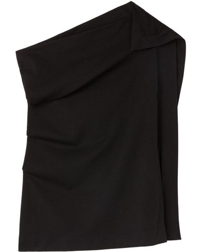 AZ FACTORY One-shoulder Jersey Top - Black