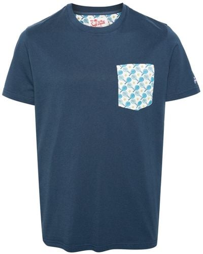 Mc2 Saint Barth T-Shirt mit Padel-Print - Blau