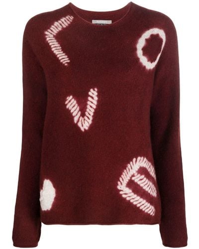 Suzusan Heart-print Knitted Sweater - Red