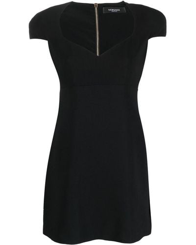 Versace Cap-sleeve Shift Minidress - Black