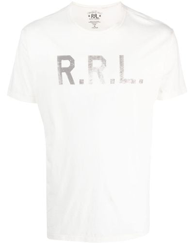 RRL T-shirt à logo métallisé - Blanc