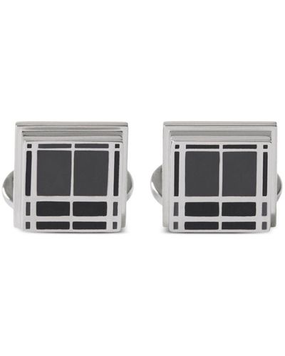 Burberry Checked Squared Cufflinks - Grey